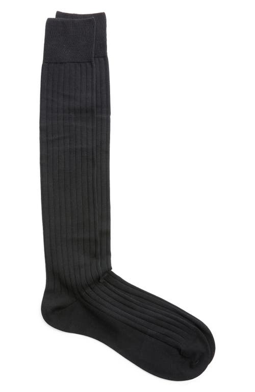 Pantherella Pembrey Over the Calf Dress Socks in Black at Nordstrom, Size Medium