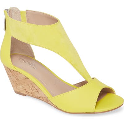 Charles By Charles David Gallo T-Strap Wedge Sandal, Yellow