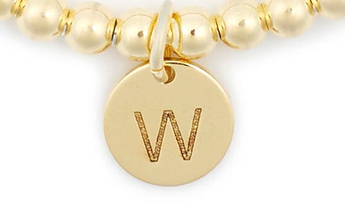 Meshmerise Initial Charm Ball Stretch Bracelet In Yellow-w