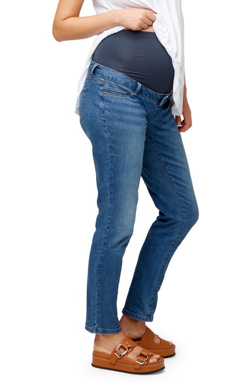Nom Maternity Bff Over The Belly Taper Leg Maternity Jeans In Dark Blue