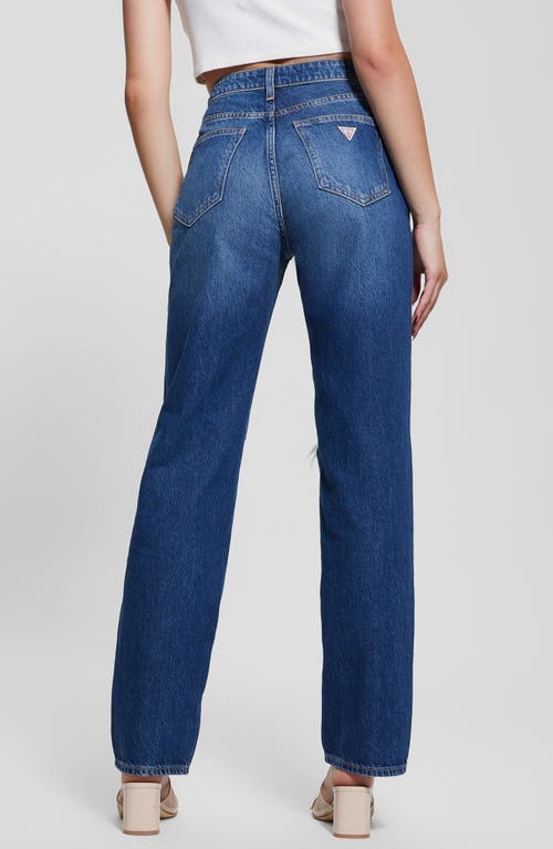 Guess Relaxed Fit Ripped Straight Leg Jeans In Blitz