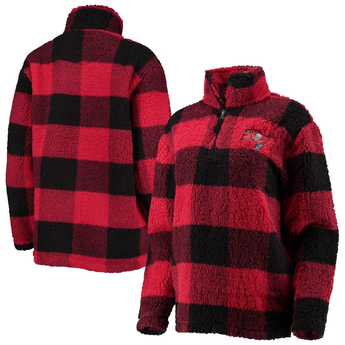 womens red and black plaid fleece jacket