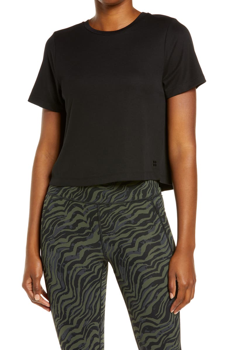 SWEATY BETTY Cruise Crop Top, Main, color, BLACK
