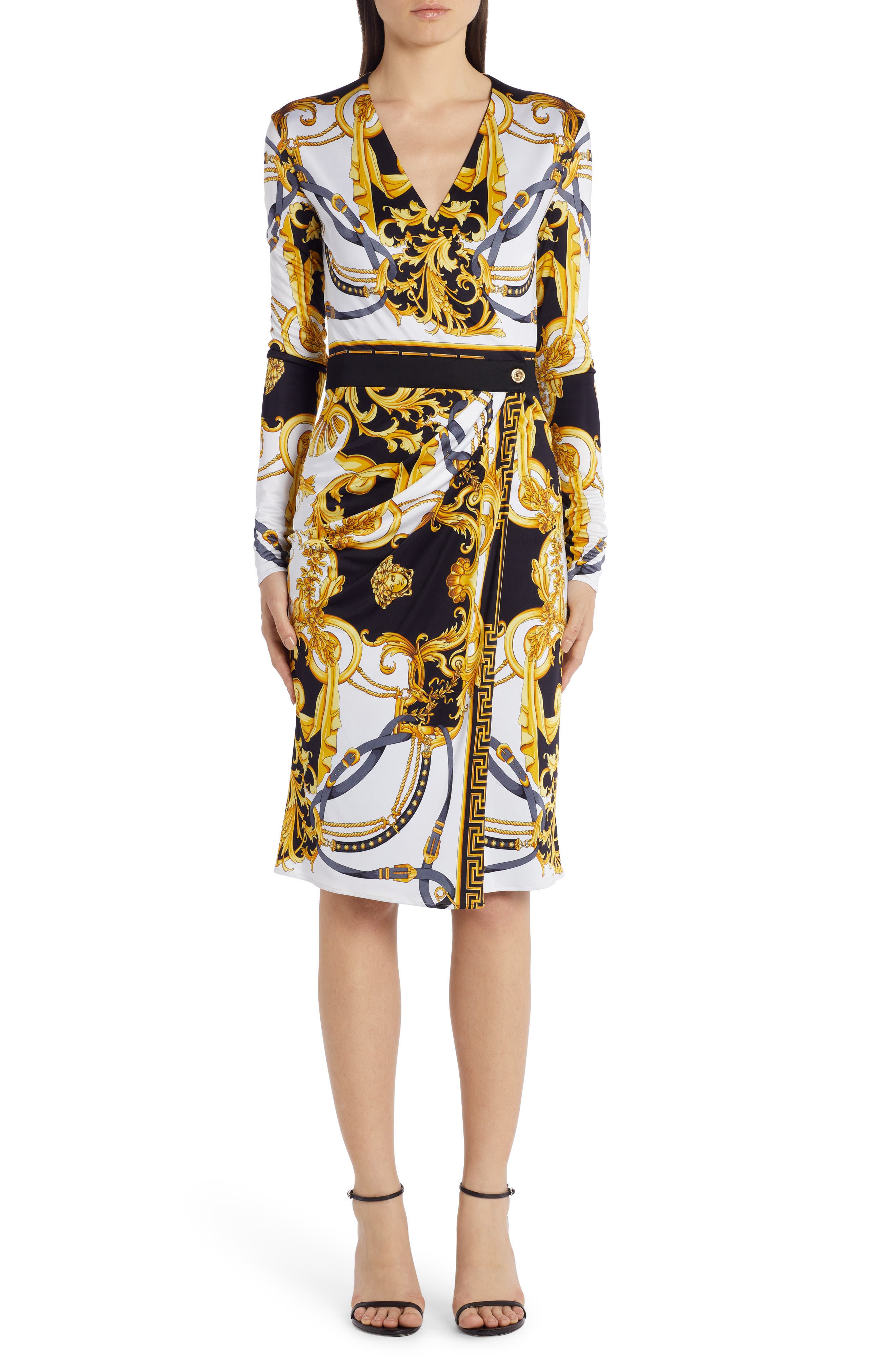 versace inspired print dress