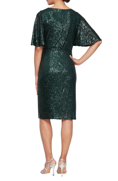 Shop Sl Fashions Sequin Cocktail Dress In Green Multi