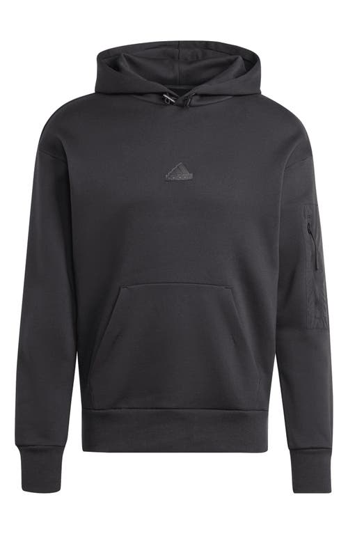 Shop Adidas Sportswear City Escape Oversize Fleece Hoodie In Black