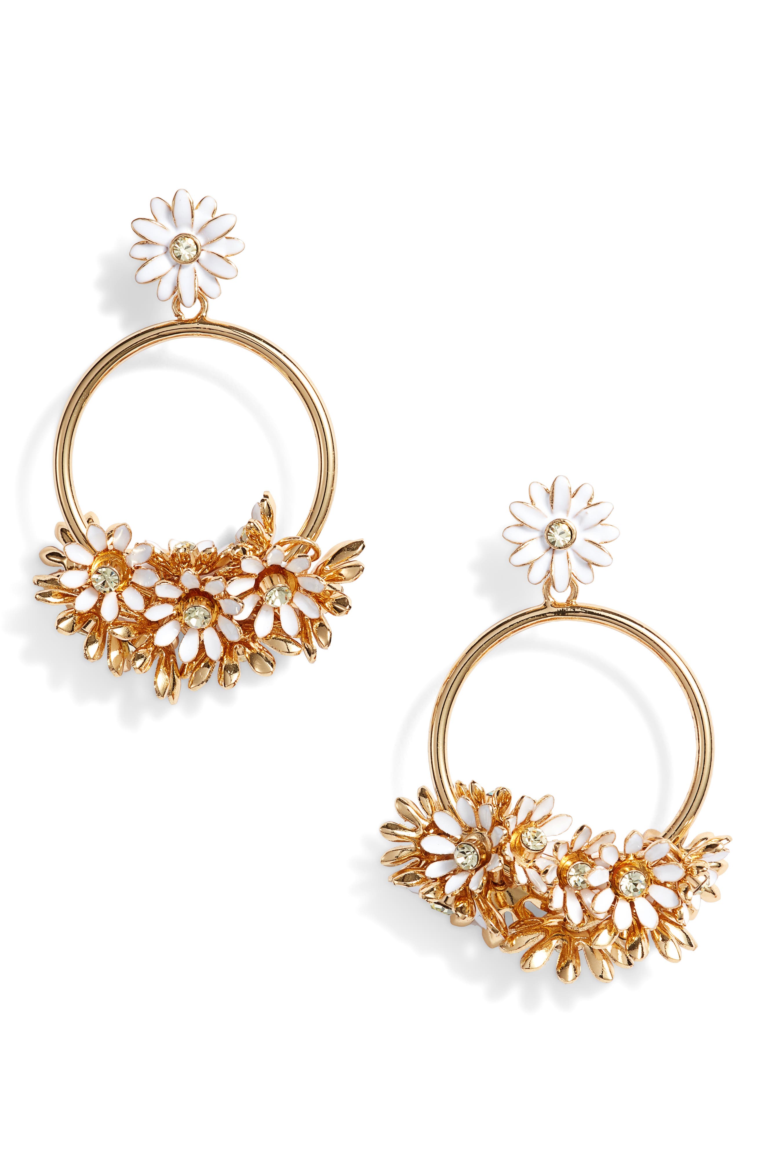 kate spade new york loves me loves me not drop hoop earrings Nordstrom