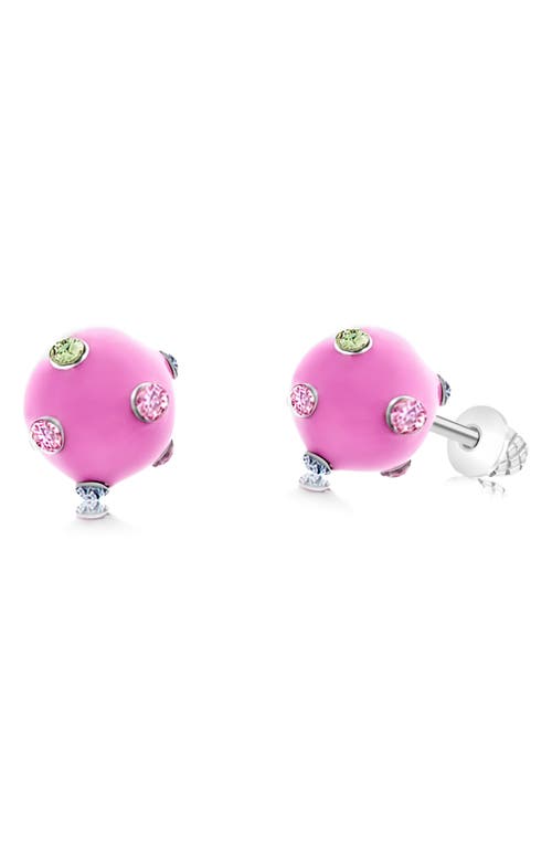 Shop Chanteur Kids' Ball Stud Earrings In Pink/multi