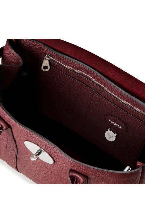 Shop Mulberry Bayswater Grained Leather Satchel In Black Cherry