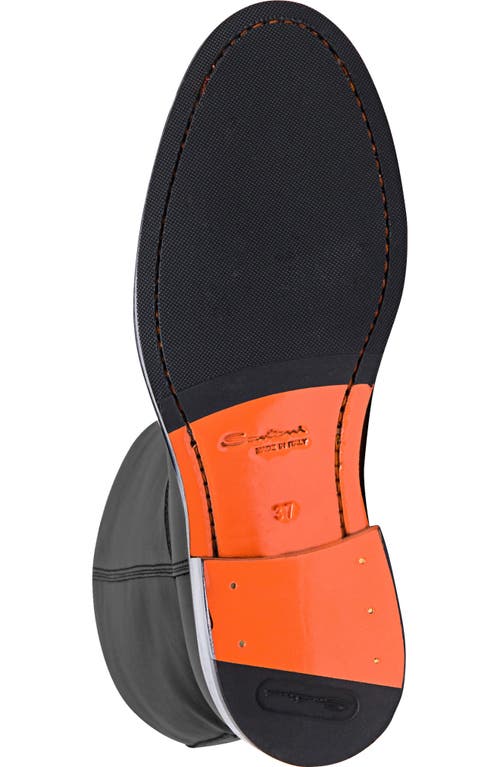 Santoni Fleeces Black Leather Boot In Black