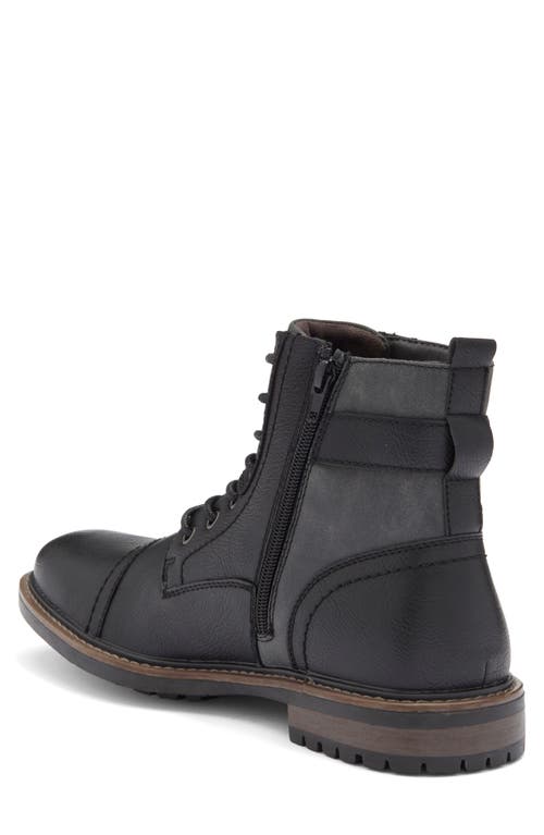 Rush By Gordon Rush Cap Toe Combat Boot In Black