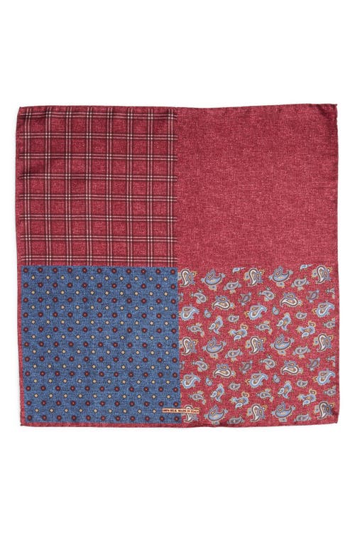 Shop Nordstrom Four Panel Silk Pocket Square In Ruby