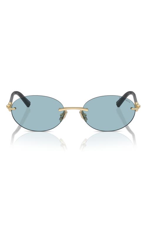 56mm Oval Sunglasses in Pale Gold
