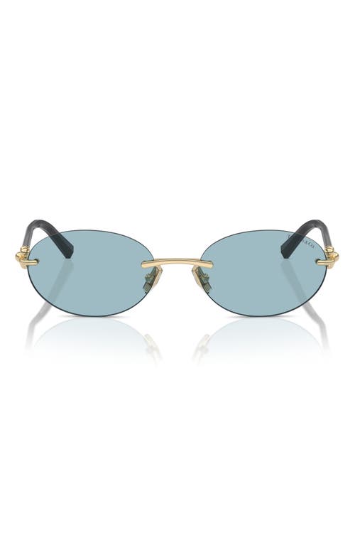 Tiffany & Co . 56mm Oval Sunglasses In Pale Gold