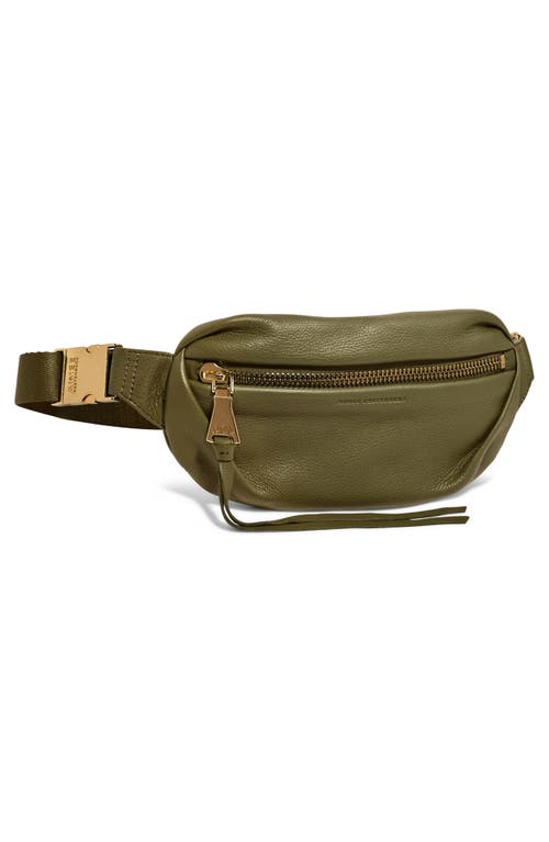 Shop Aimee Kestenberg Milan Leather Belt Bag In Kelp