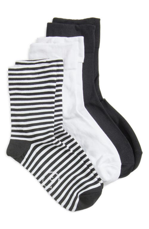 Shop K. Bell Socks K Bell Socks Assorted 3-pack Microfiber Crew Socks In Black/white