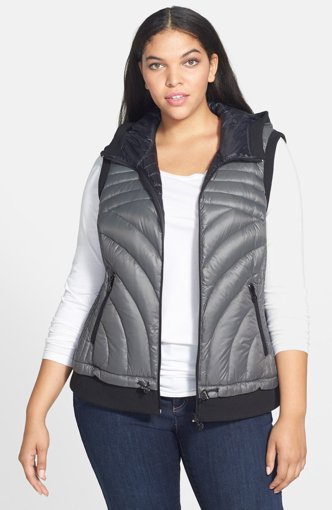 Bernardo Hooded Packable Goose Down Vest (Plus Size) Nordstrom
