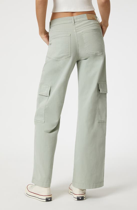 Shop Mavi Jeans Alva Luxe Twill Cargo Pants In Mineral Green