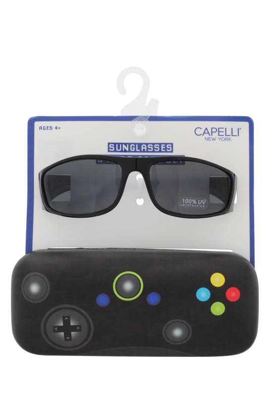 Shop Capelli New York Kids' Square Sunglasses & Case In Black Combo