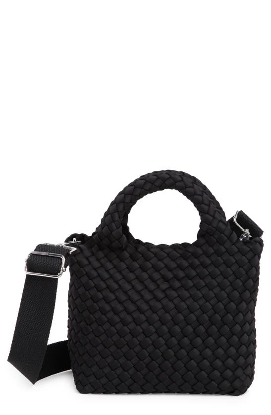 Bcbg Woven Mini Crossbody Bag In Black