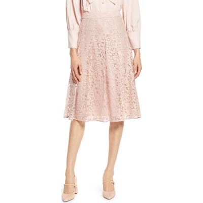 Halogen X Atlantic-Pacific Pleated Lace Skirt, Pink (Nordstrom Exclusive)