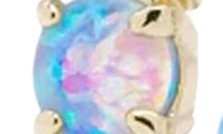 Shop Melinda Maria Oh She Fancy Opal Inside Out Huggie Hoop Earrings In Blue Opal/ Gold