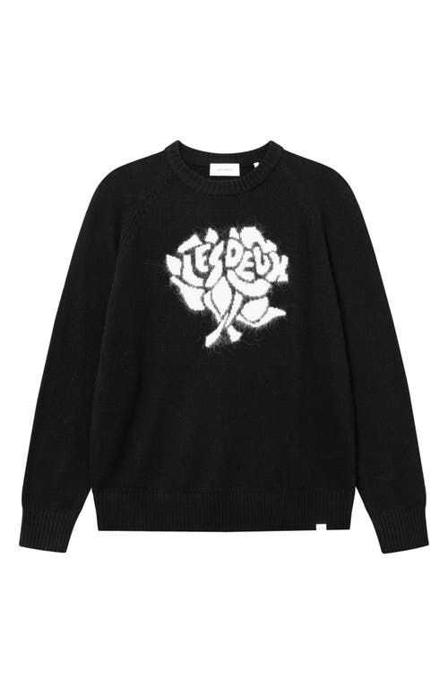 Les Deux Felipe Wool Blend Sweater In Black/ivory