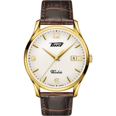 Tissot Heritage Visodate Leather Strap Watch, 40Mm