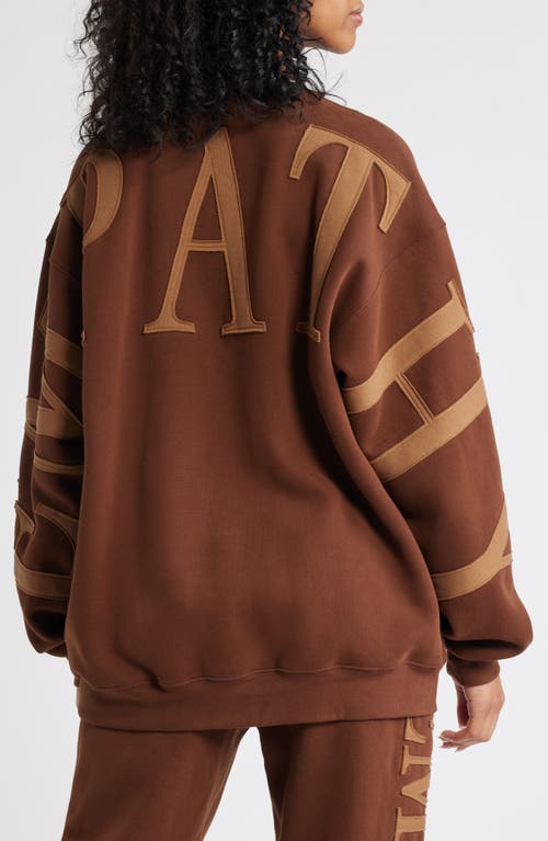 Shop The Mayfair Group Empathy Always Appliqué Graphic Sweatshirt In Brown