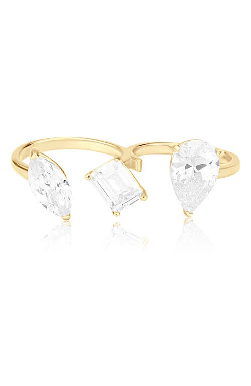 SHYMI Cubic Zirconia Two Finger Ring in Gold at Nordstrom