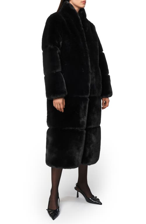 Shop Apparis Sylke Pluche™ Faux Fur Longline Coat In Noir