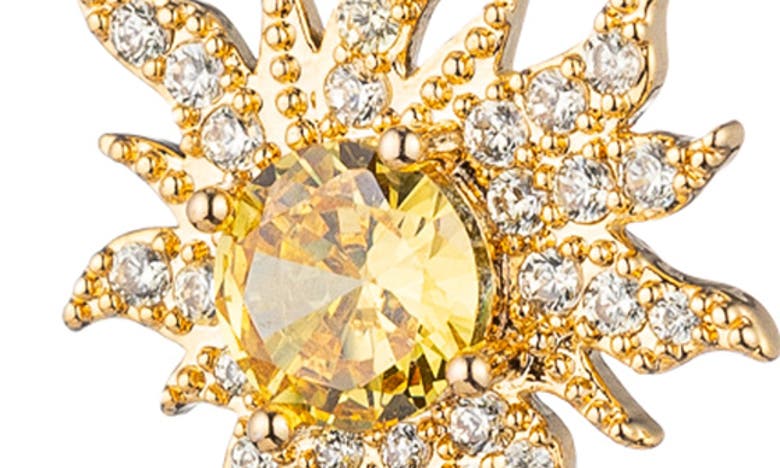 Eye Candy Los Angeles Palm Springs Sun & Cactus Drop Earrings In Gold