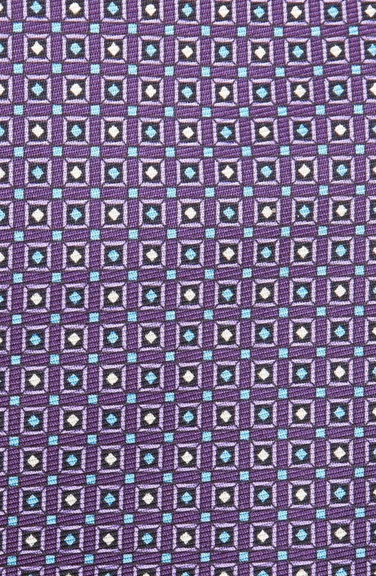 Shop Zegna Geometric Silk Tie In Med Purple Fan