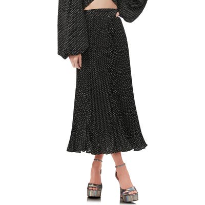 Afrm Dilan Pleated Midi Skirt, Black