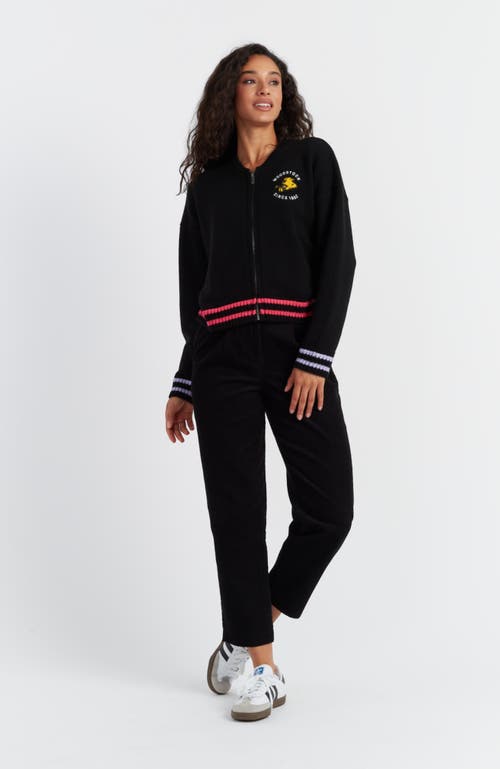 Shop Chinti & Parker Snoopy Wool & Cashmere Bomber Jacket In Black