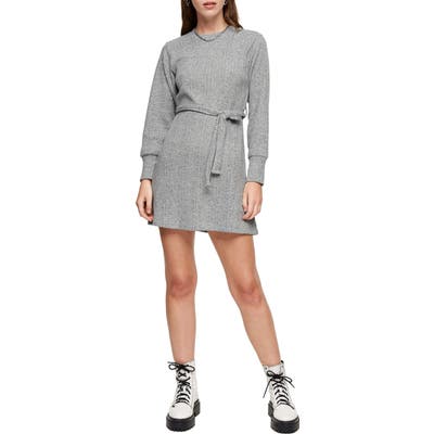 Topshop Long Sleeve Belted Minidress