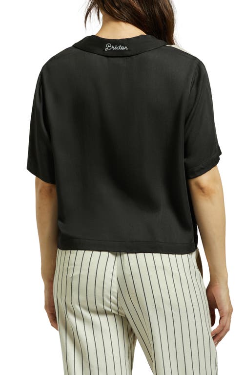 Brixton Colorblock Camp Shirt In Washed Black/whitecap