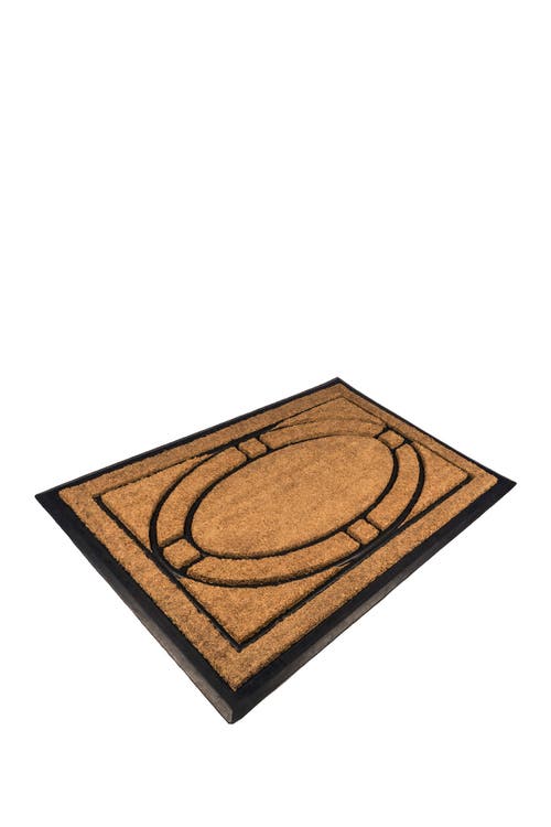 Shop Entryways Ellipse Recycled Rubber & Coir Doormat In Natural Coir/black