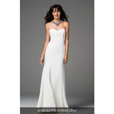 Willowby Caspia Strapless Georgette Fit & Flare Gown