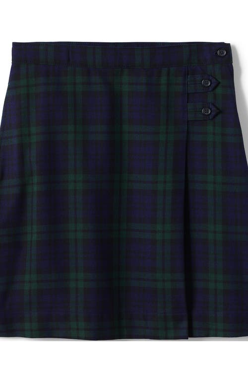 Shop Lands' End School Uniform Girls Plus Plaid A-line Skirt Below The Knee In Classic Navy/evergreen Plaid