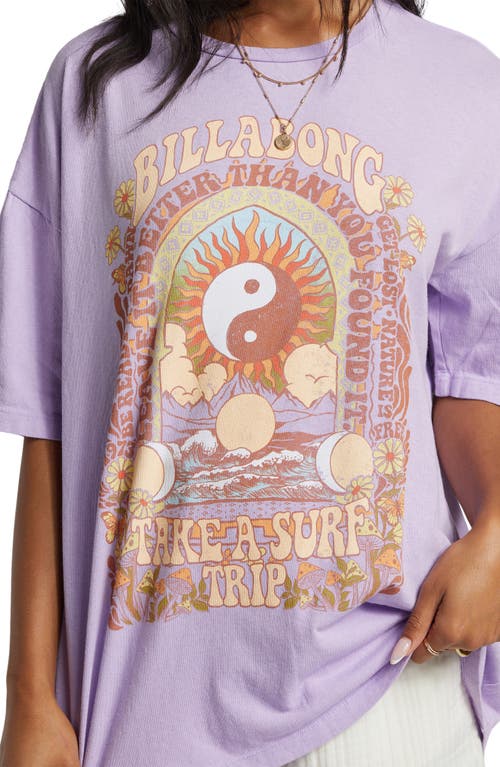 Shop Billabong Surf Trip Oversize Graphic T-shirt In Tulip