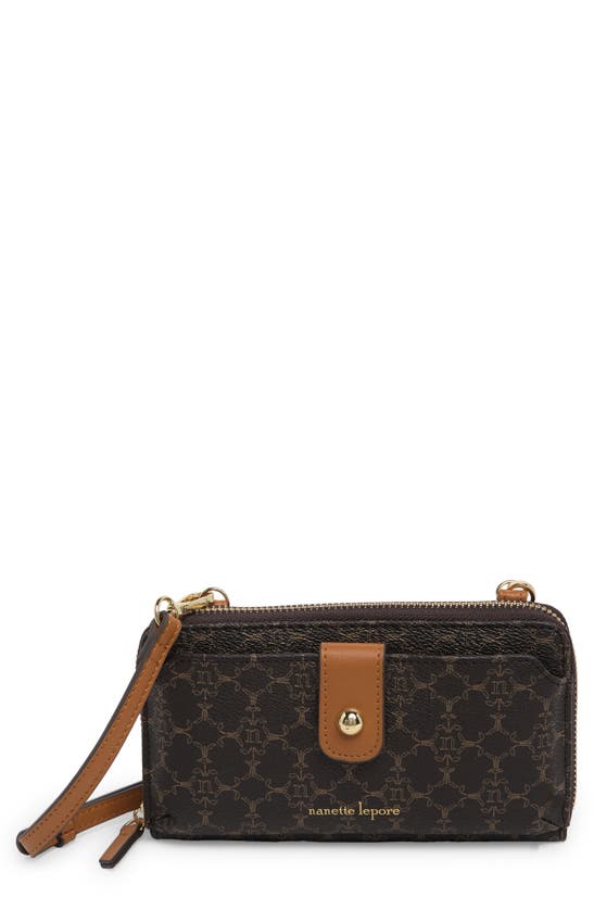 Nanette Lepore Natalie Wallet-on-a-string In Chocolate Logo