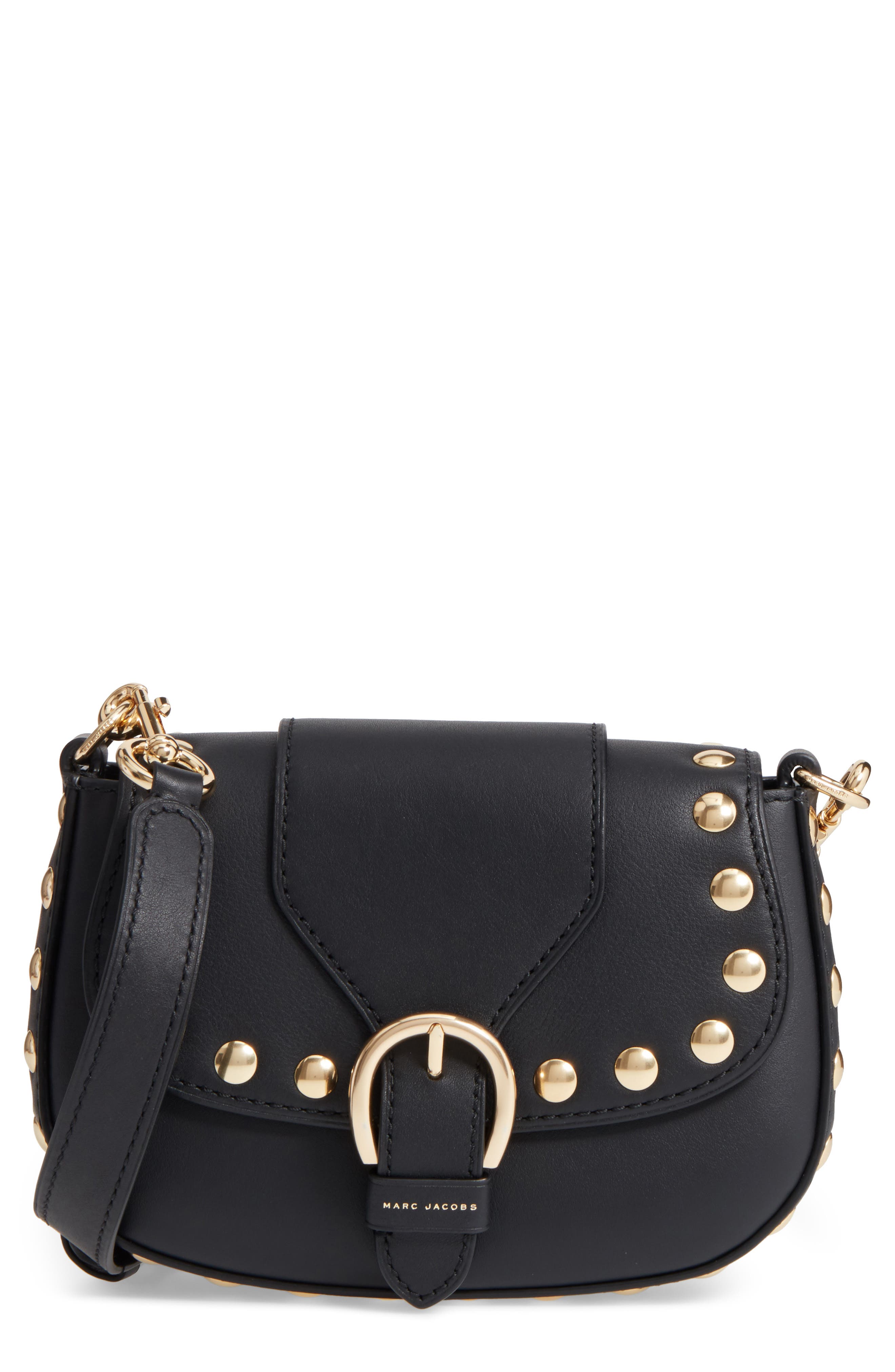 MARC JACOBS Small Studded Navigator Leather Saddle Bag Nordstrom