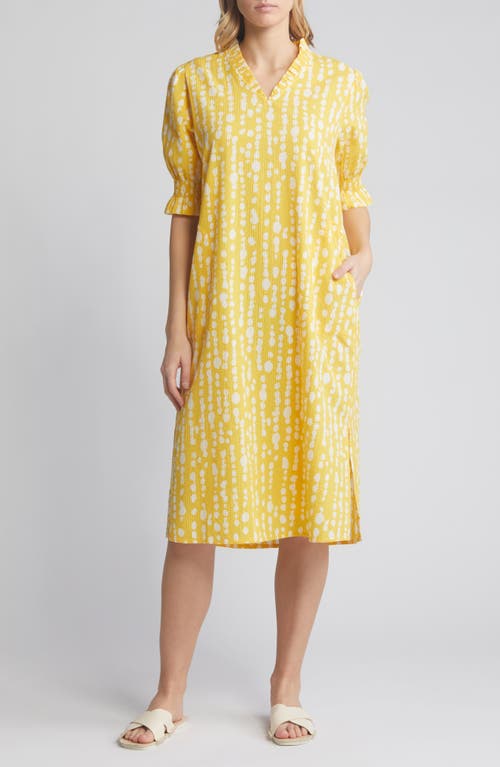 Nydela Abstract Print Cotton Dress in Solar Power