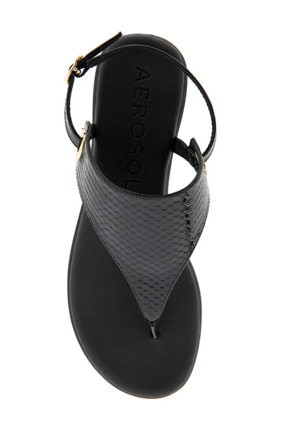 Shop Aerosoles Conclusion Slingback Sandal In Black Snake Patent Pu