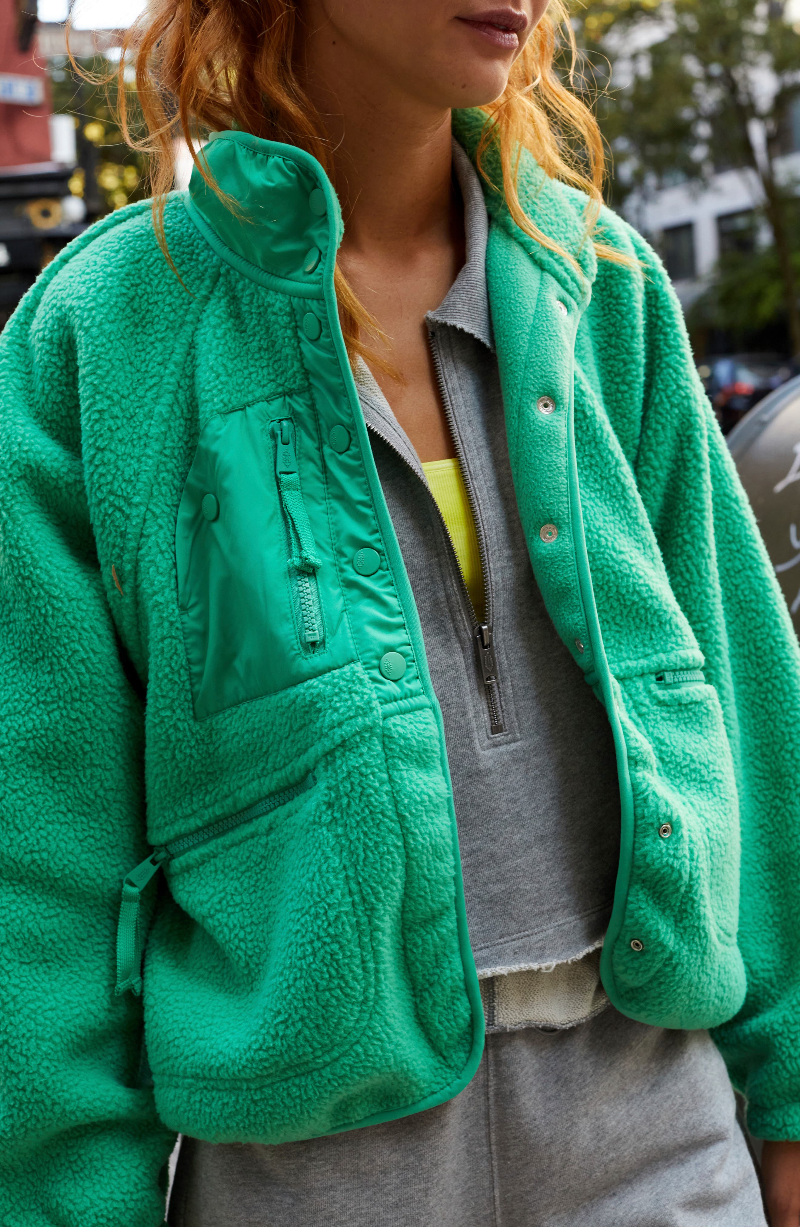 free people hit the slopes fleece jacket