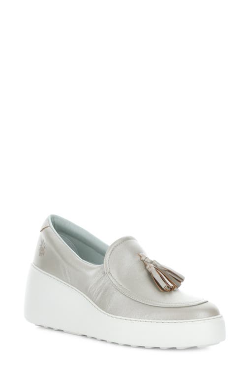 Fly London Dala Platform Wedge Sneaker in Silver Borgogna