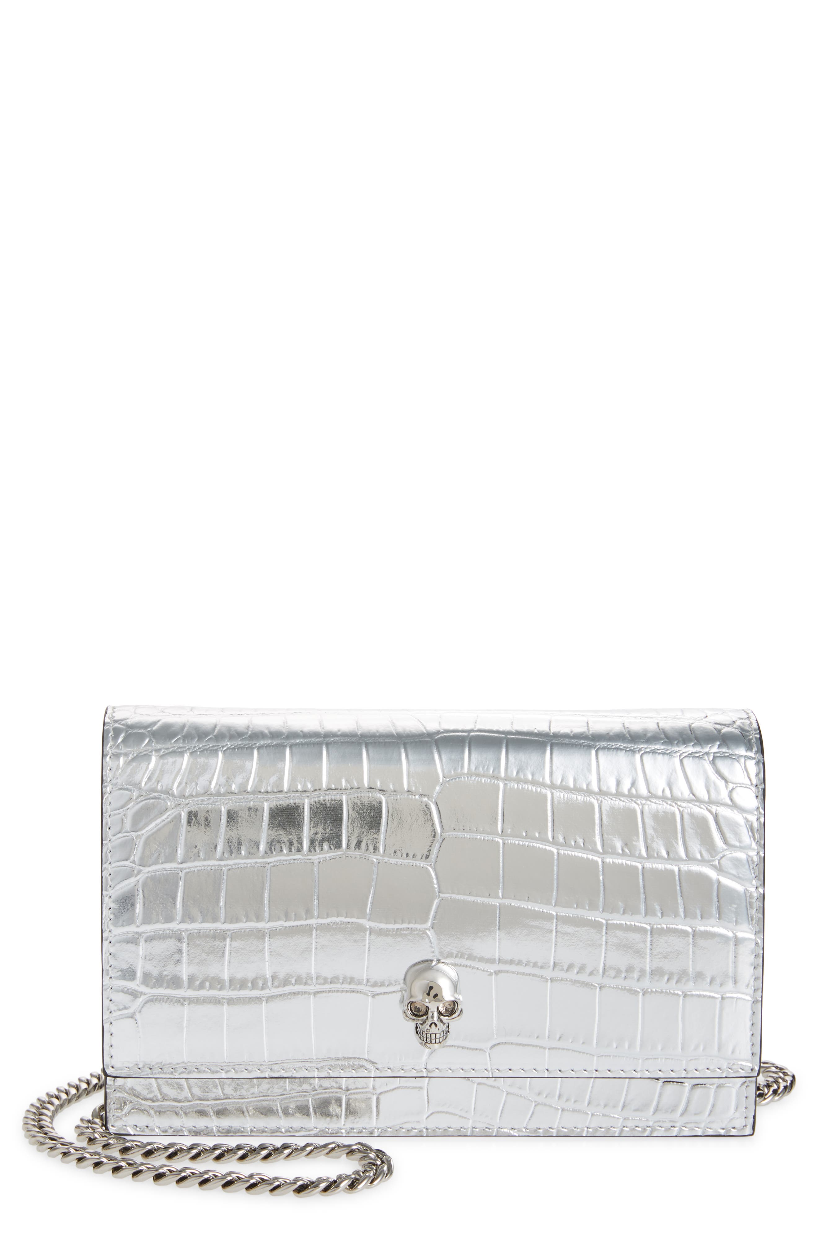 metallic silver bag
