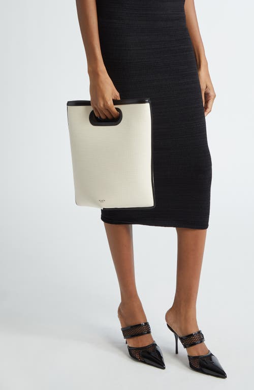 Alaïa Folded Tote Bag In Canvas And Leather In Ecru