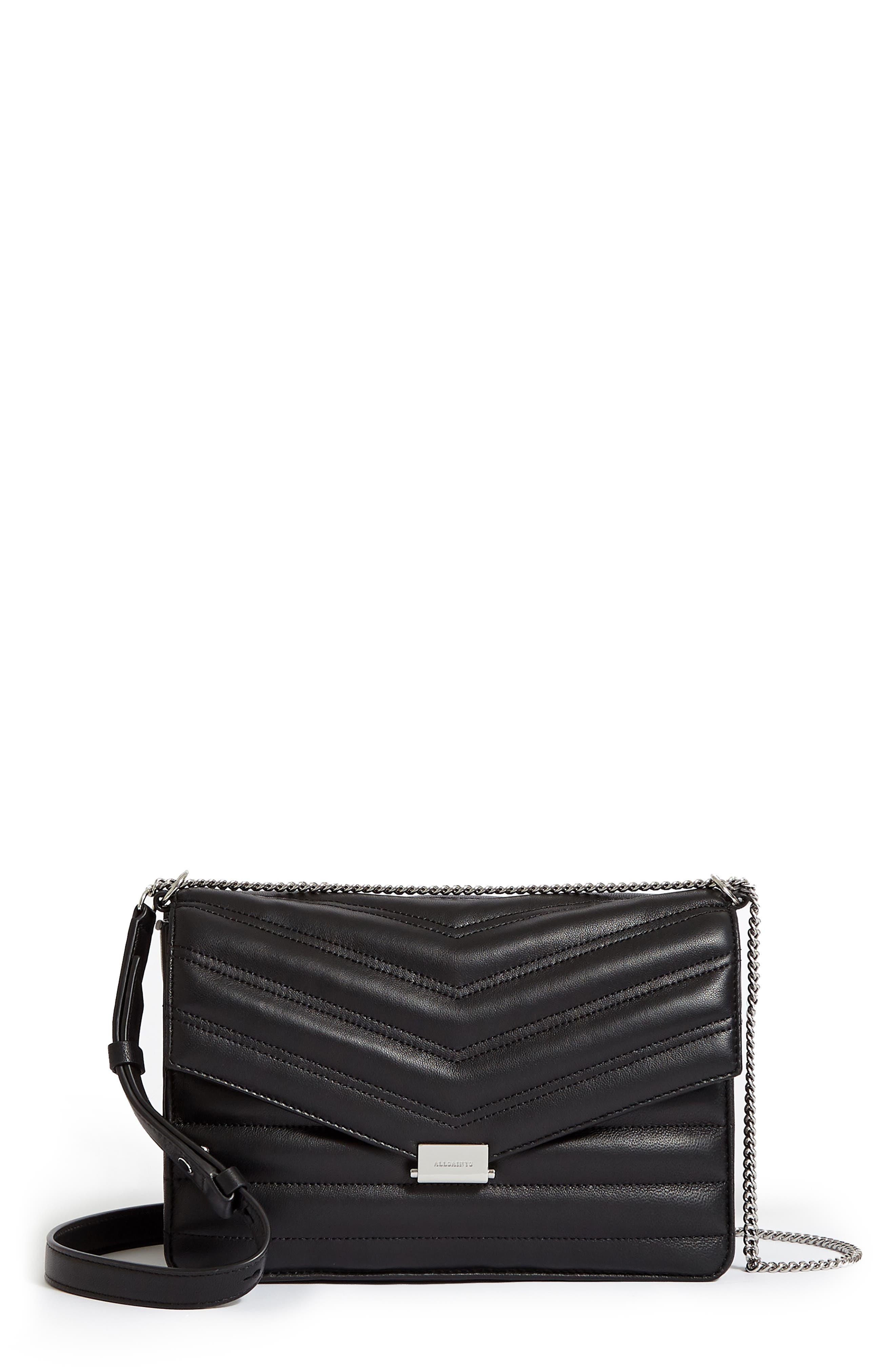 all saints black crossbody bag